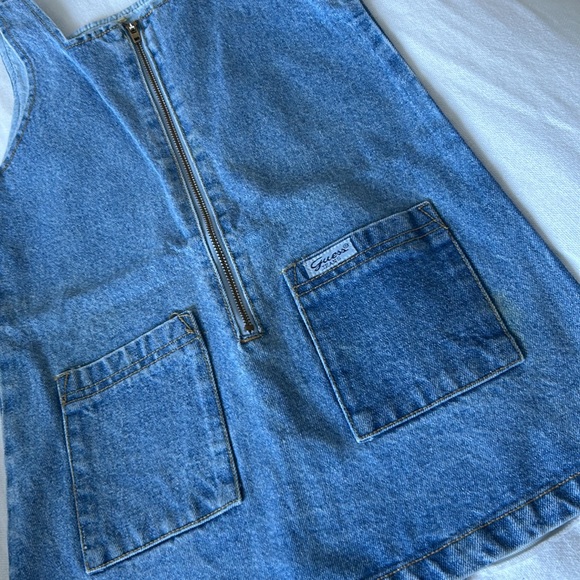 Guess Vintage Denim Duo Pocketed Dress Size 3 - Picture 2 of 5